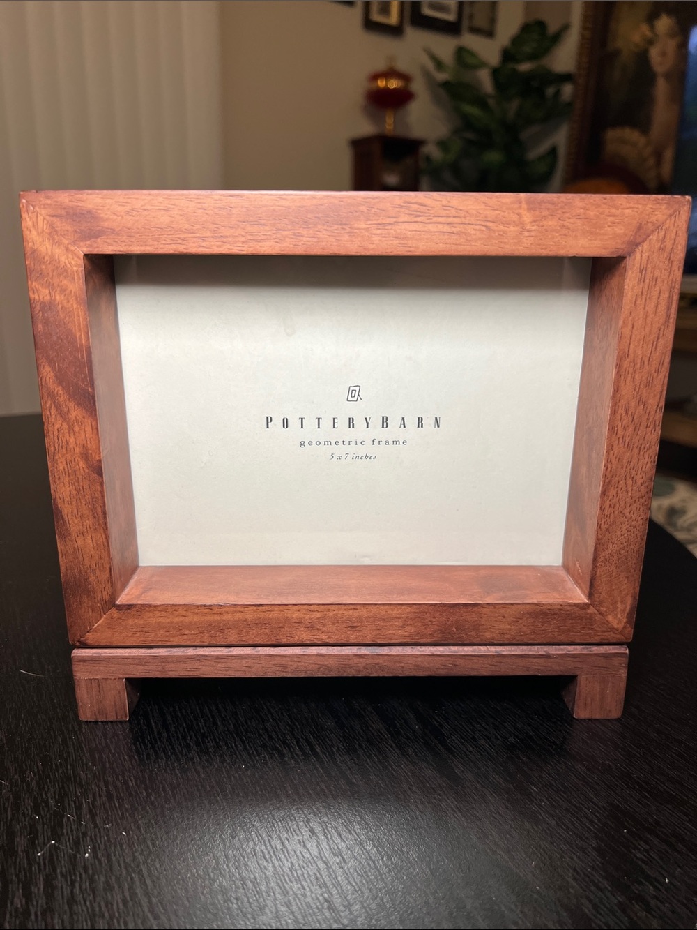 Pottery Barn Brown Wooden Pedestal Picture Frame